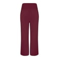 thumbnail image 5 of Baberdicy Linen Pants Women Linen Wide Leg Pants Women Summer Casual Drawstring Elastic High Waist Trousers Beach Trendy Palazzo Pant Trousers with Pockets, 5 of 7