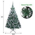 thumbnail image 6 of Zimtown 7 FT Artificial Christmas Tree, Metal Stand Xmas Tree Decoration, White Flocked, 6 of 7