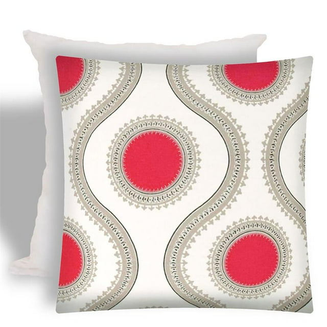 KISSIMMEE Indoor/Outdoor Zippered Pillow Cover with Insert - Off-White Fabric
