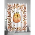 thumbnail image 5 of Fsddascl Fall Pumpkin Shower Curtain Set - Extra Long 72" x 96" Washable Bathtub Curtain with 12 Hooks, Thanksgiving Eucalyptus Sunflower Rose Waterproof Fabric Stall Shower Curtains for Bathroom, 5 of 6