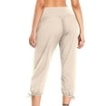 thumbnail image 5 of VerPetridure Women's Comfy Yoga Capri Pants Solid Loose Workout Sweatpants Wide Leg Lounge Pants with Pockets, 5 of 8