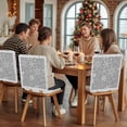 thumbnail image 5 of Winter Snowflakes Chair Covers Set of 6 Christmas Abstract Art Gray Background Chair Back Covers Stretch Removable Washable Slipcovers Protector for Dining Room Kitchen Party Decor, 5 of 5