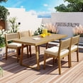 thumbnail image 3 of Miekor Multi-person Outdoor Acacia Wood Dining Table and Chair Set, Thick Cushions, Suitable for Balcony, Vourtyard, and Garden BC2A1601, 3 of 9