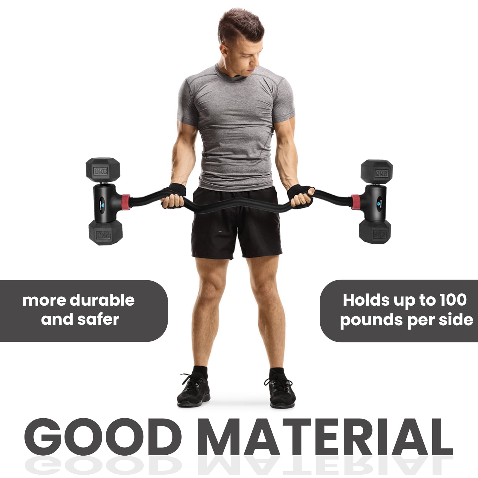 WOOTMIN Dumbbell Converter Transforms Weights into Barbell Sets Kettlebells for Complete Strength Training Walmart