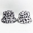 thumbnail image 5 of Nuevo sombrero con forma de cubo con estampado de vaca para mujer, sombrero para el sol de doble cara para exteriores, Gorras de pescador reversibles de verano para hombre, Gorras blancas y negras, 5 of 5