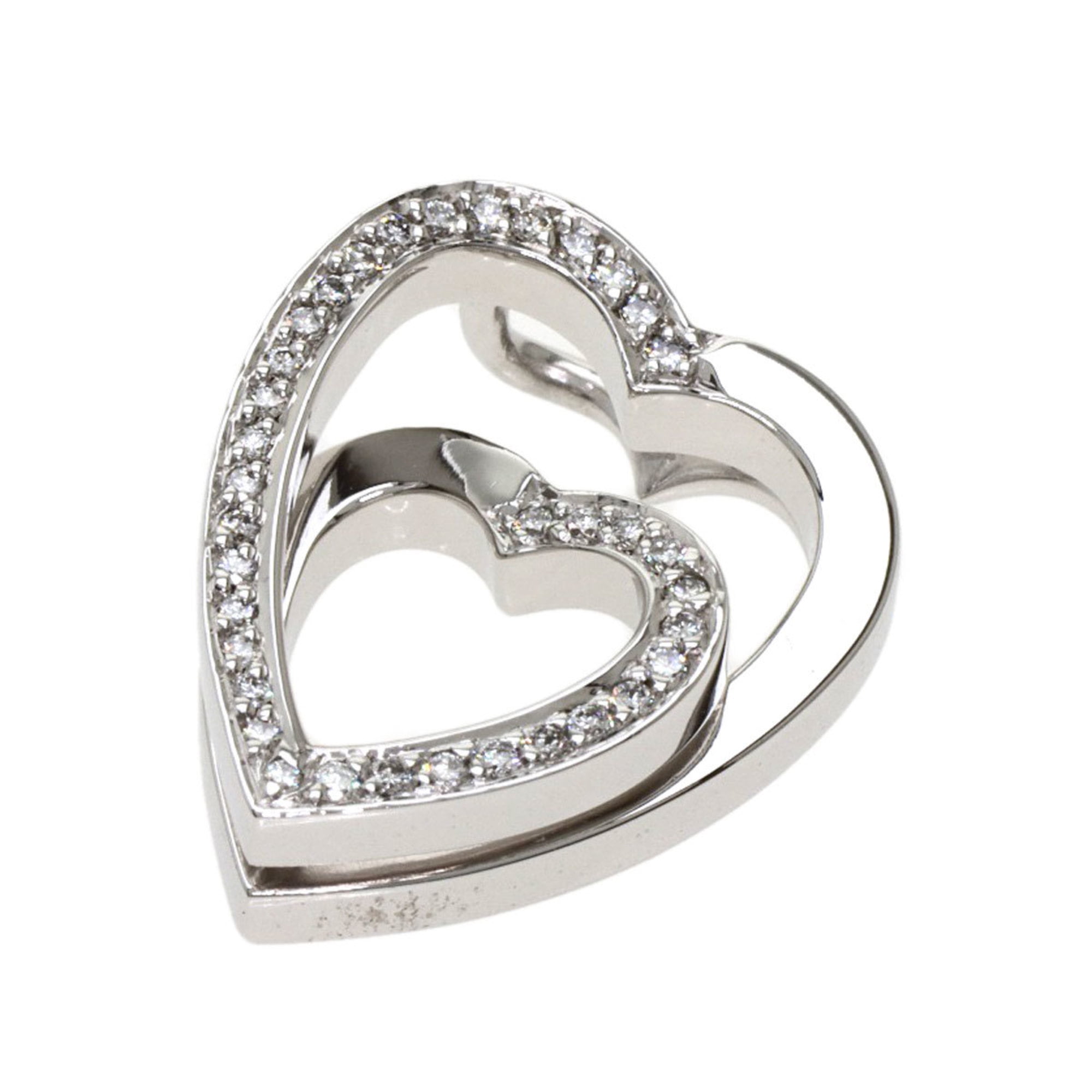 Authenticated Used Cartier interlaced heart diamond pendant top