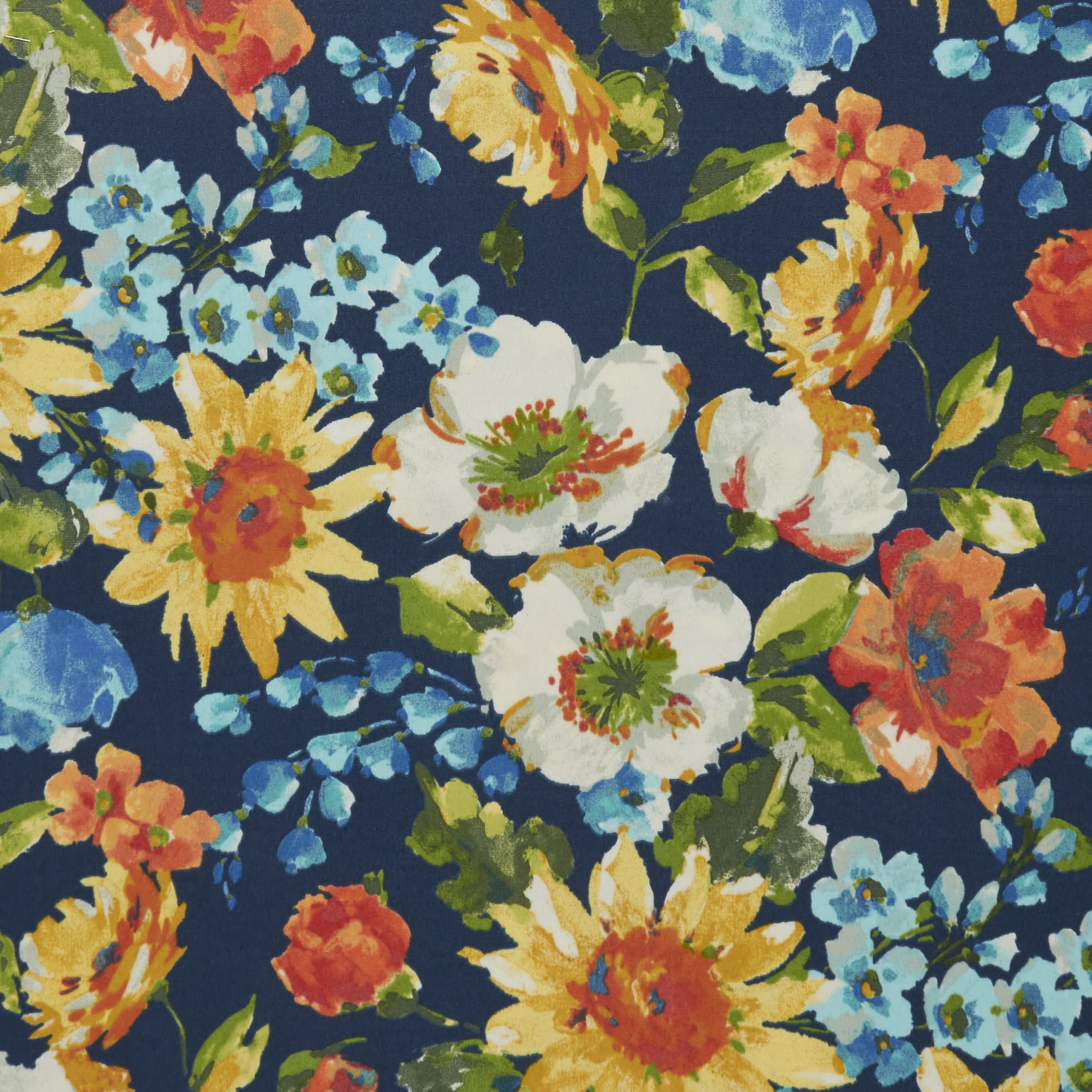 Blue Multi Floral Indoor/Outdoor Deep Seating Pillow and Cushion Set, Corded