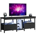 thumbnail image 3 of Bestier LED TV Stand Entertainment Center for TVs up for 55 60 65 inch TV Console Table with 2 Storage Drawers,Carbon Fiber Black, 3 of 9