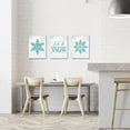 thumbnail image 3 of Koesnbre 3 Piece Canvas Wall Art Decor Snowflakes Pictures Bedroom Teal Bathroom Paintings Turquoise and Grey Artwork Winter Home Decorations Christmas Gift, 3 of 6