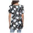 thumbnail image 4 of Spring Tops for Women Plus Size Womens Tops Women's Crew-Neck Short Sleeve Print Tops Hide Belly Tunic Shirts Dressy Casual Flowy Blouse Gifts for Women, 4 of 6