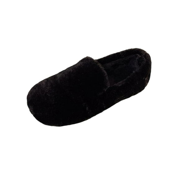 Black Women'S Slip-On Casual Loafers With A Round Toe, Easy Slip-On Design, Flat Sole For Everyday Comfort