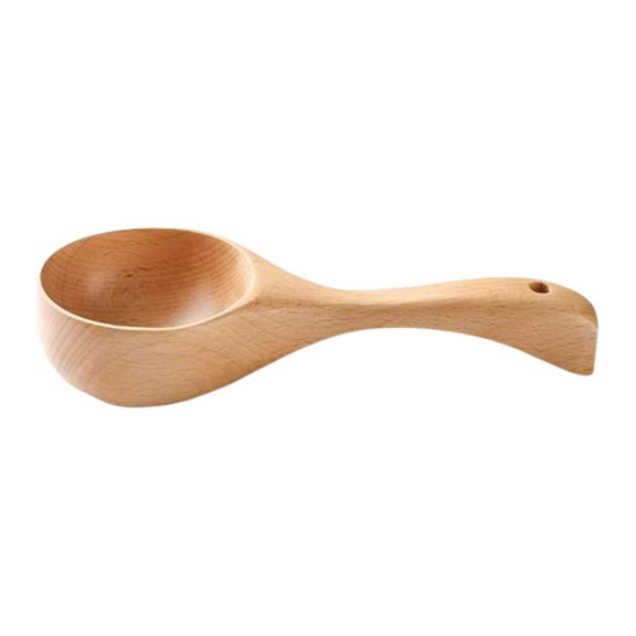 Large Wooden Soup Ladle Spoon For Serving Noodles Stew And Rice Natural Solid Wood Kitchen Utensil With Hanging Hole
