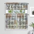 thumbnail image 2 of Retro Tableware5 (1) Kitchen Curtain Valance 3 Piece Home Curtains and Valance Set Curtain Sink Window Decor Window Treatment Tier 27.5x36 Length, 2 of 6