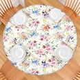 thumbnail image 2 of Round Fitted Tablecloth with Elastic Edges Fits 36"-44" Round Tables Pioneer Colorful Floral Waterproof Table Cover Washable Indoor and Outdoor for Party Kitchen Dinner Banquet Patio Picnic, 2 of 7