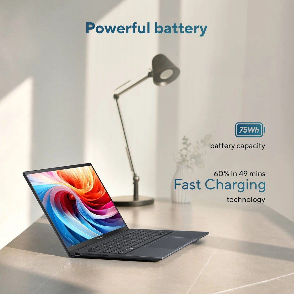 ASUS - Zenbook 14 14" 2K OLED Touchscreen Laptop - AMD Ryzen AI 9 465 2026 - 16GB Memory - 512GB Storage - Copilot+ PC - Jasper Gray