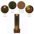 thumbnail image 4 of Teamson Home 38.5" Faux Slate Contemporary Outdoor LED Waterfall Fountain with Pebble Base, Red Rock, 4 of 13