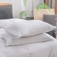 thumbnail image 5 of BESTOUCH Duvet Cover Set Queen 100% Washed Cotton Linen Feel Soft Chic Lightweight 3Pcs (Bright White, 90"x90"), 5 of 8