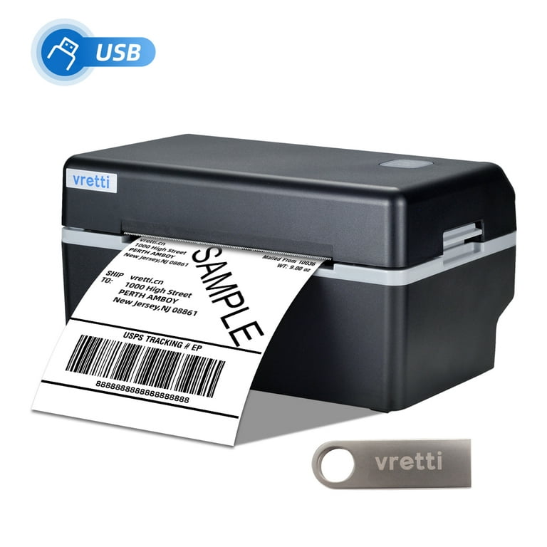 dække over sollys lidenskabelig VRETTI USB Thermal Label Printer,4x6 Shipping Label Printer, Desktop Barcode  Printer for Shipping Packages, Small Business,Etsy, Shopify,Compatible With  Windows & Mac. - Walmart.com