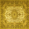 thumbnail image 1 of Ahgly Company Indoor Square Medallion Yellow Traditional Area Rugs, 5' Square, 1 of 4