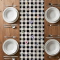 thumbnail image 6 of Bunny Easter Table Runner - 70 Inch Long, Kitchen Dining Table Runner Dresser Scarves, Black Plaid Spring Floral Pastoral Retro Art Farmhouse Decor for Coffee Tables Wedding Party Banquet, 6 of 8
