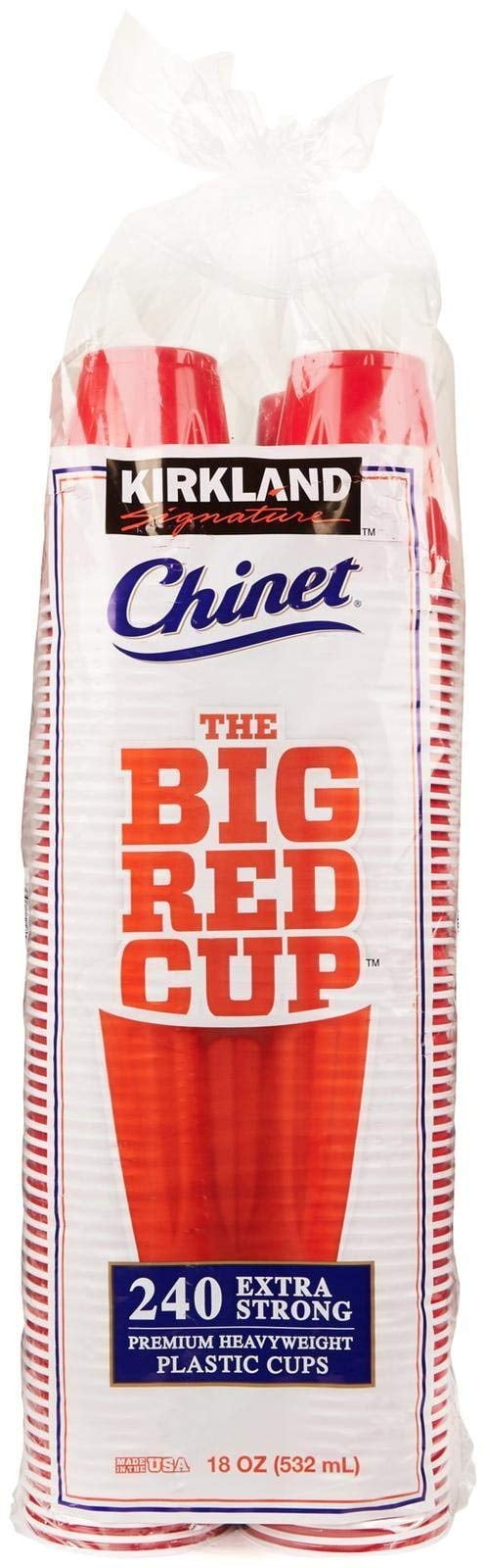 Kirkland Signature Chinet 18 Ounce Plastic Cup, Red, 240 Count