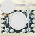 thumbnail image 3 of Ambesonne Navy Blue Place Mats Set of 4, Marble Honeycomb Print, Standard Size, Dark Slate Blue Grey, 3 of 5