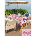 thumbnail image 4 of Outdoor Tablecloth with Umbrella Hole and Zipper, Pink Love Rectangle Table Cloth 54x80 Inch Waterproof Tablecloth, Valentine's Day Postmark Mails Retro Picnic Table Cover for Patio Camping, 4 of 7