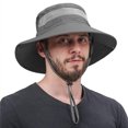 thumbnail image 7 of HARGLESMAN Men Sun Hat Sun Protection Wide Brim Bucket Hat Waterproof Foldable Boonie Hat, 7 of 7