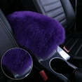 thumbnail image 4 of Universal Car Armrest Seat Cushion Auto Center Console Faux Leather Plush Mat Winter Warm Soft Pad, 4 of 6
