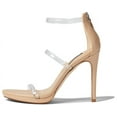 thumbnail image 5 of Nine West Leah 3 Clear/Light Natural Rounded Open Toe Zip Stiletto Heeled Sandal (Clear/Light Natural, 6.5), 5 of 6