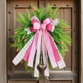 thumbnail image 5 of Valentine's Day Bow Pine Needle Wreath Decoration Wisteria Door Hanging Artificial Greenery for Home Decor, Holiday Decorations, Party Decor, 5 of 6