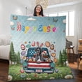 thumbnail image 2 of Happy Easter Great Dane American Flag Truck Bunny Ears Quilt Blanket Danes Dog Lover Gifts Cozy Comforter Throw Blanket - 03001, 2 of 5