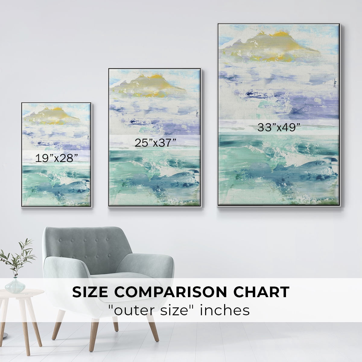 Fantasy Seascape Framed Premium Gallery Wrapped Canvas - Ready to Hang - 17 x 25 - White Floating Frame