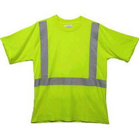 Class Two Level 2 Lime Safety Mesh Shirt with Silver Stripes - Small, Designed for traffic areas over 25 mph but under 55 miles per hour By IronHorse