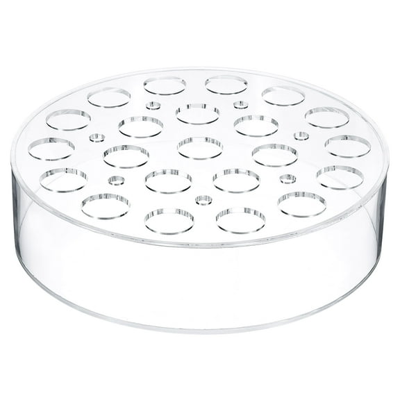 Uxcell Acrylic Flower Vase, 10 Inch Round Floral Centerpiece with 22 7 Holes for Table
