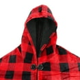 thumbnail image 3 of Catalonia Women's Poncho Cape, Sherpa Fleece Cloak Coat, Snuggly Hooded Wearable Blanket, Gift Idea for Adults and Teen Girls, Plaid Red, 3 of 7