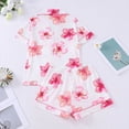 thumbnail image 4 of Women's Shorts Suits 2 Piece Summer Beach Hawaiian Printed Short Sleeve Button Down Sets Comfy Casual Vacation Loose Fit Loungewear, 4 of 7