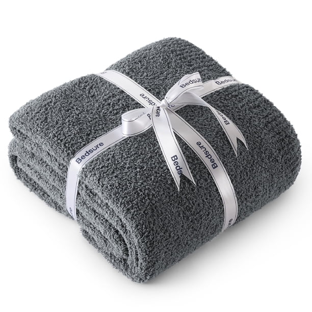 Manta para Sofá Bedsure Otoño Súper Suave 130x150 cm Gris Oscuro
