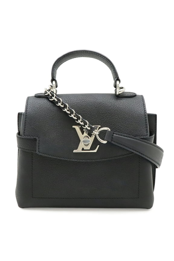 Pre-Owned LOUIS VUITTON Lockme Ever Mini Handbag/Shoulder Bag, Soft Calf Leather, Noir Black...