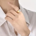 thumbnail image 4 of 11mm*11mm Square Shell Band Womens 316L Stainless Steel Engagement Ring Size 6-8, 4 of 6