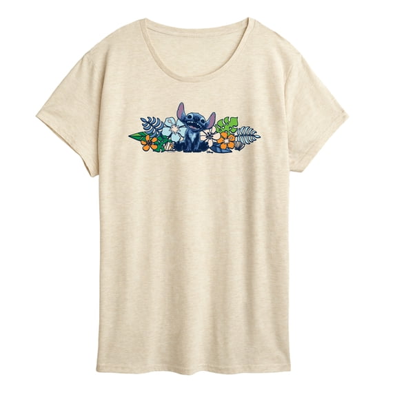 Lilo & Stitch - Stitch Flowers - Women's Short Sleeve Graphic T-Shirt