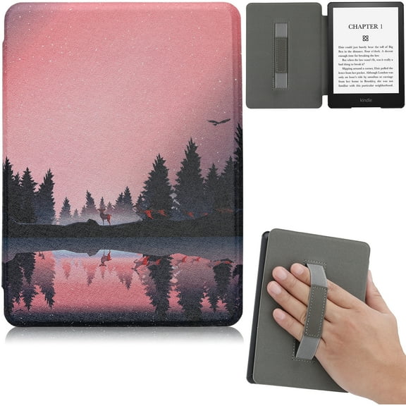 Artyond Case for Kindle Paperwhite 2021, PU Leather Hand Strap with Auto Sleep/Wake Case for 6.8'' Kindle Paperwhite 11th Generation 2021 Release and Kindle Paperwhite Signature Edition, Forest