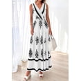 thumbnail image 4 of PRETTYGARDEN Womens Floral Maxi Dress Sleeveless Vneck Belt Ruffle Long Dresses Boho Summer Beach Vacation Clothes, 4 of 10