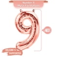 thumbnail image 3 of PARIS PRODUCTS - 9th Birthday Rose Gold Balloons & Number 9 Mylar Balloon, 9th Birthday Party Decor, 9th Birthday Decorations for Girl, 9th Birthday Decorations Girl 9, 3 of 4