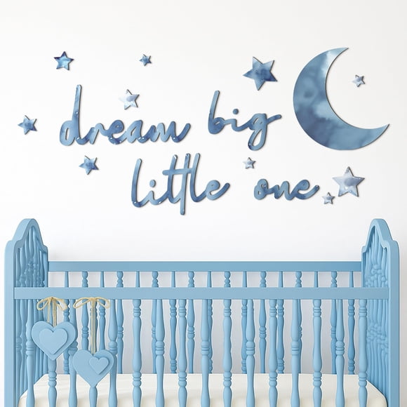 Decoración para Cuna Briwooody Luna y Estrellas Sueña en Grande Pequeño