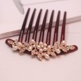 thumbnail image 1 of Peine para el cabello con forma de perla y siete dientes, peine para el cabello con disco de diamantes de imitación, horquilla acrílica para el cabello para mujer, accesorios para el cabello, 1 of 6
