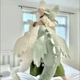 thumbnail image 2 of Peluche de dragón blanco gigante de 150 cm con cuerno de unicornio, dinosaurio pterosaurio volador, almohada de dinosaurio, regalo de vacaciones kawaii, almohada de anime, 2 of 5