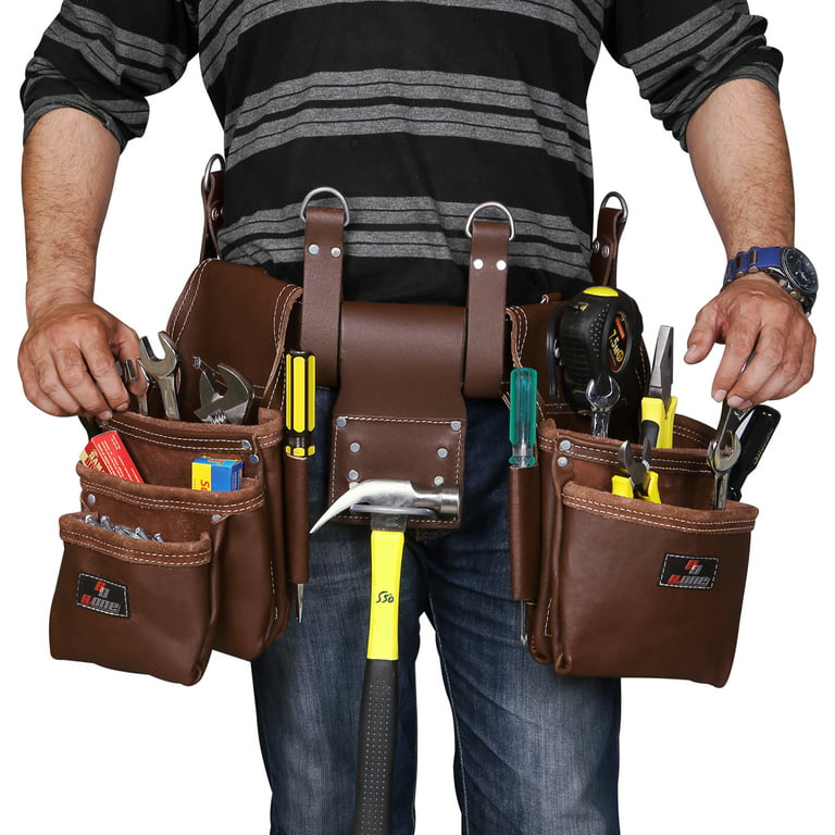 B One - Pro Gauge Leather Tool Belt, Tool Pouch, Tool Bag, Carpenter, Construction, Framers, Handyman