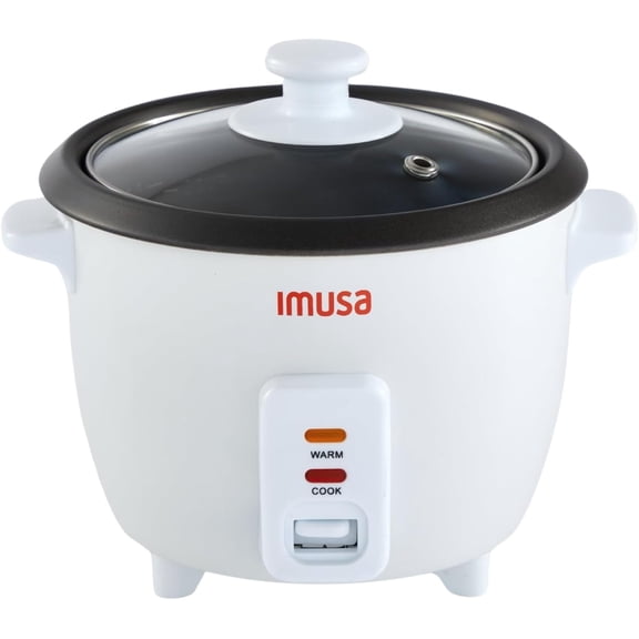 USA GAU-00011 Electric Nonstick Rice Cooker 3-Cup (Uncooked) 6-Cup (Cooked) White