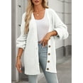 thumbnail image 3 of Aleumdr Women's Lightweight Cardigans Long Sleeve Button Down Sweater Casual Cable Knit Cardigan White M, 3 of 6